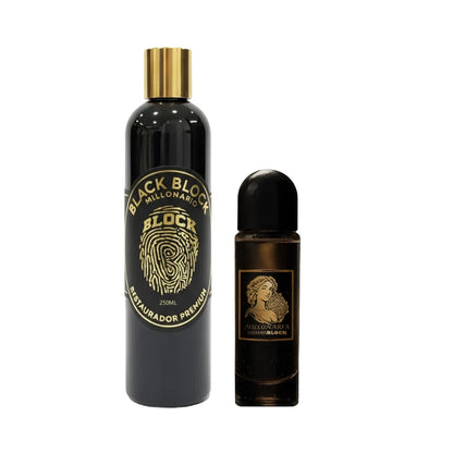 Restaurador De Partes Negras Blackblock  + Perfume Femenino Con Feromonas Millonaria Womanblock