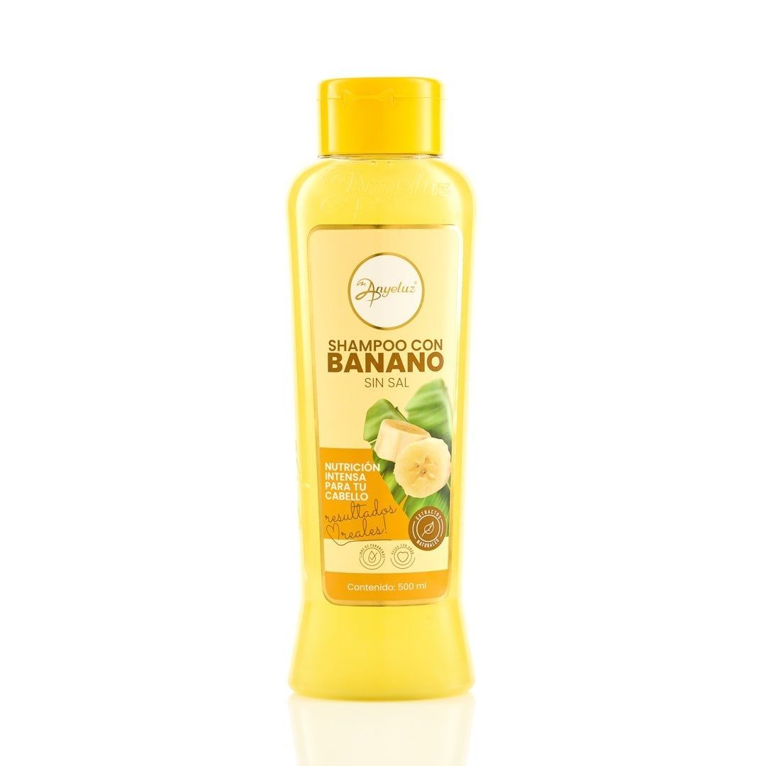 Shampoo Con Banano Fortalecer, Nutre y Revitaliza El Cabello Frágil - Anyeluz