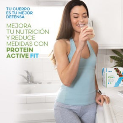 Proteína Activa Fit Fuxion Control de Peso y Saciedad con Proteína Vegetal Sabor Chocolate - 14 Sobres