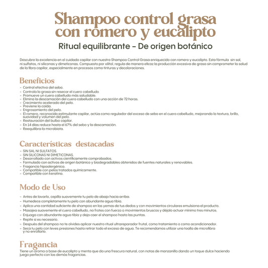 Shampoo Control Grasa - Ritual Botánico