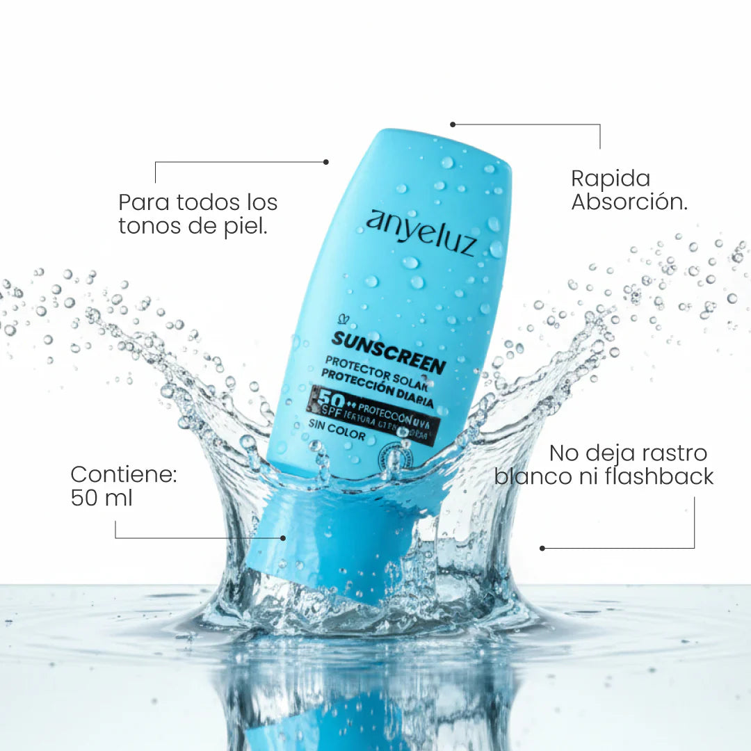 Protector Solar SPF50+ Con proteccion UVA/UVB (Sin Color) - Anyeluz