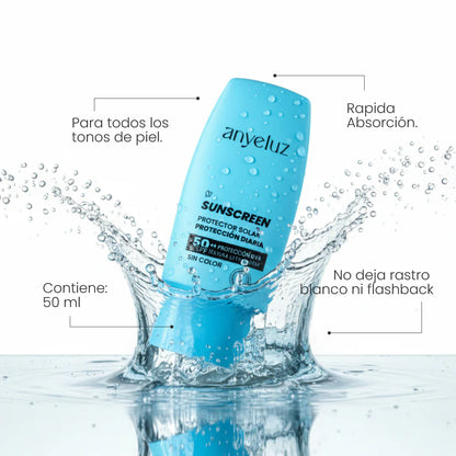Protector Solar SPF50+ Con proteccion UVA/UVB (Sin Color) - Anyeluz