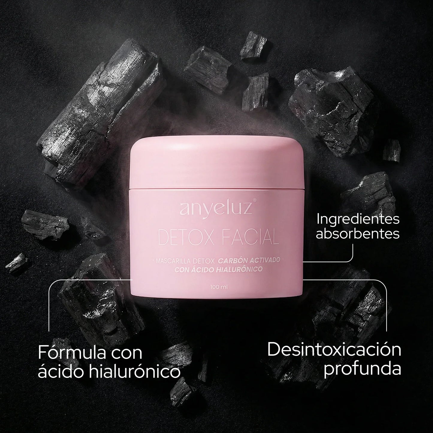 Mascarilla Detox Yoga Facial, Carbón Activado - Anyeluz