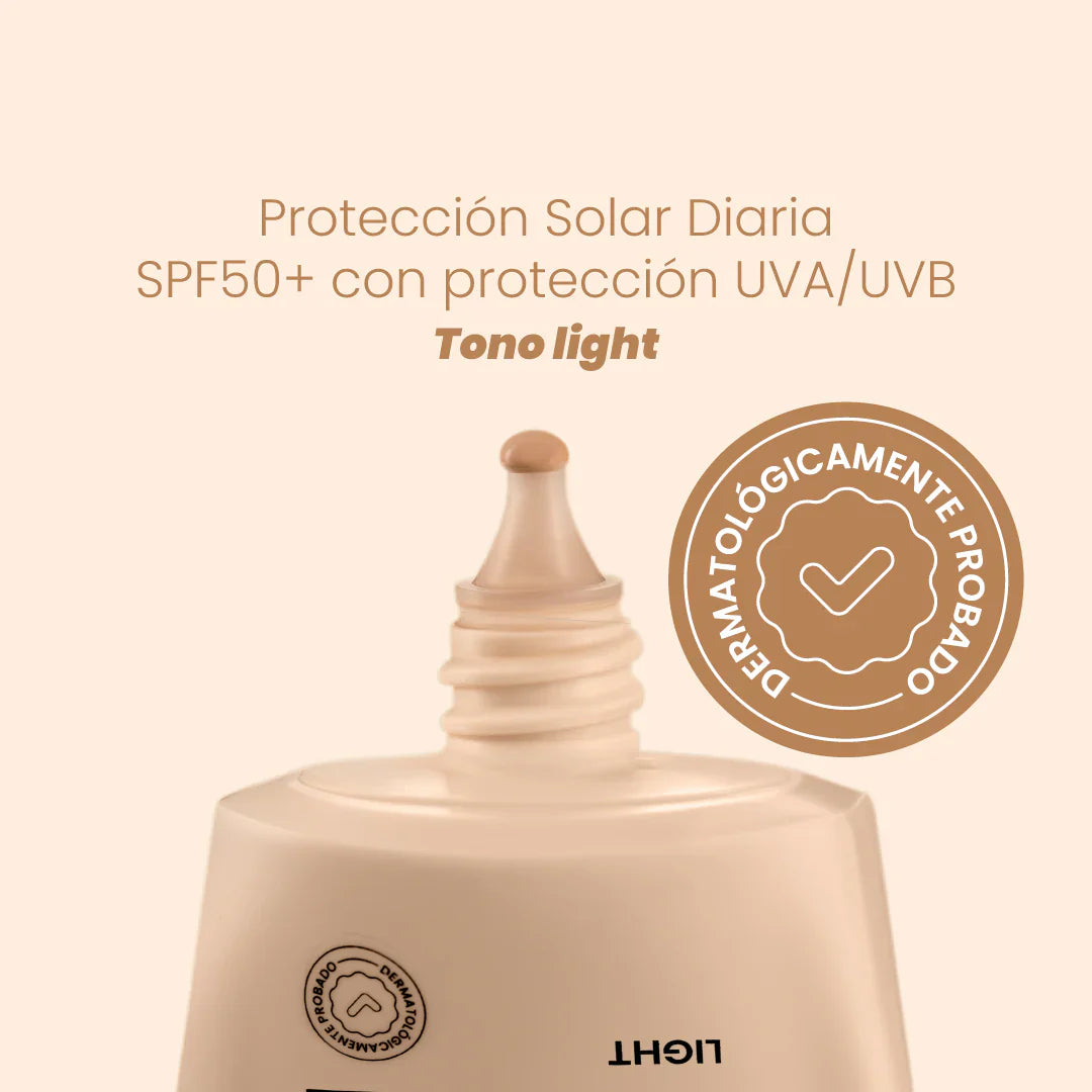 Protector Solar SPF50+ Con Proteccin UVA (Tono Ligth) - Anyeluz
