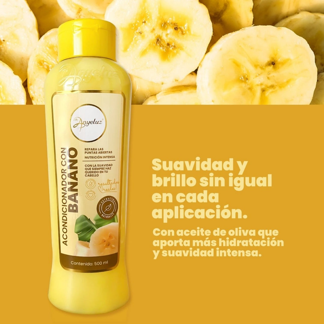 Acondicionador Con Banano Hidrata y Suaviza El Cabello Frágil - Anyeluz