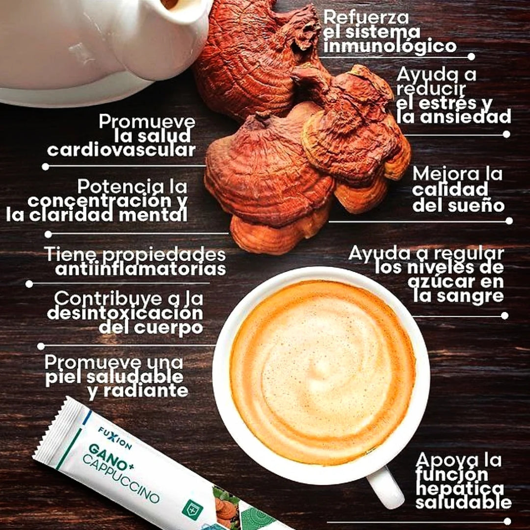 Capuchino Café Ganomas Fuxion Fortalece Sistema Inmune - 28 Sobres