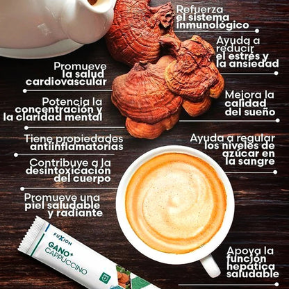 Capuchino Café Ganomas Fuxion Fortalece Sistema Inmune - 28 Sobres