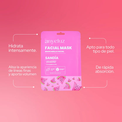 Mascarilla Facial Sandía, Hidratación Profunda Para Descansar La Piel  - Anyeluz
