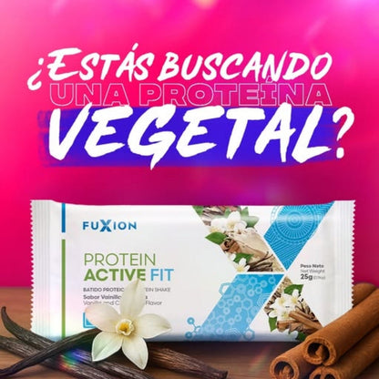 Proteína Activa Fit Fuxion Control de Peso y Saciedad con Proteína Vegetal Sabor Vainilla - 14 Sobres