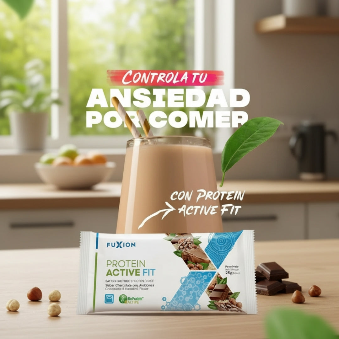 Proteína Activa Fit Fuxion Control de Peso y Saciedad con Proteína Vegetal Sabor Chocolate - 14 Sobres