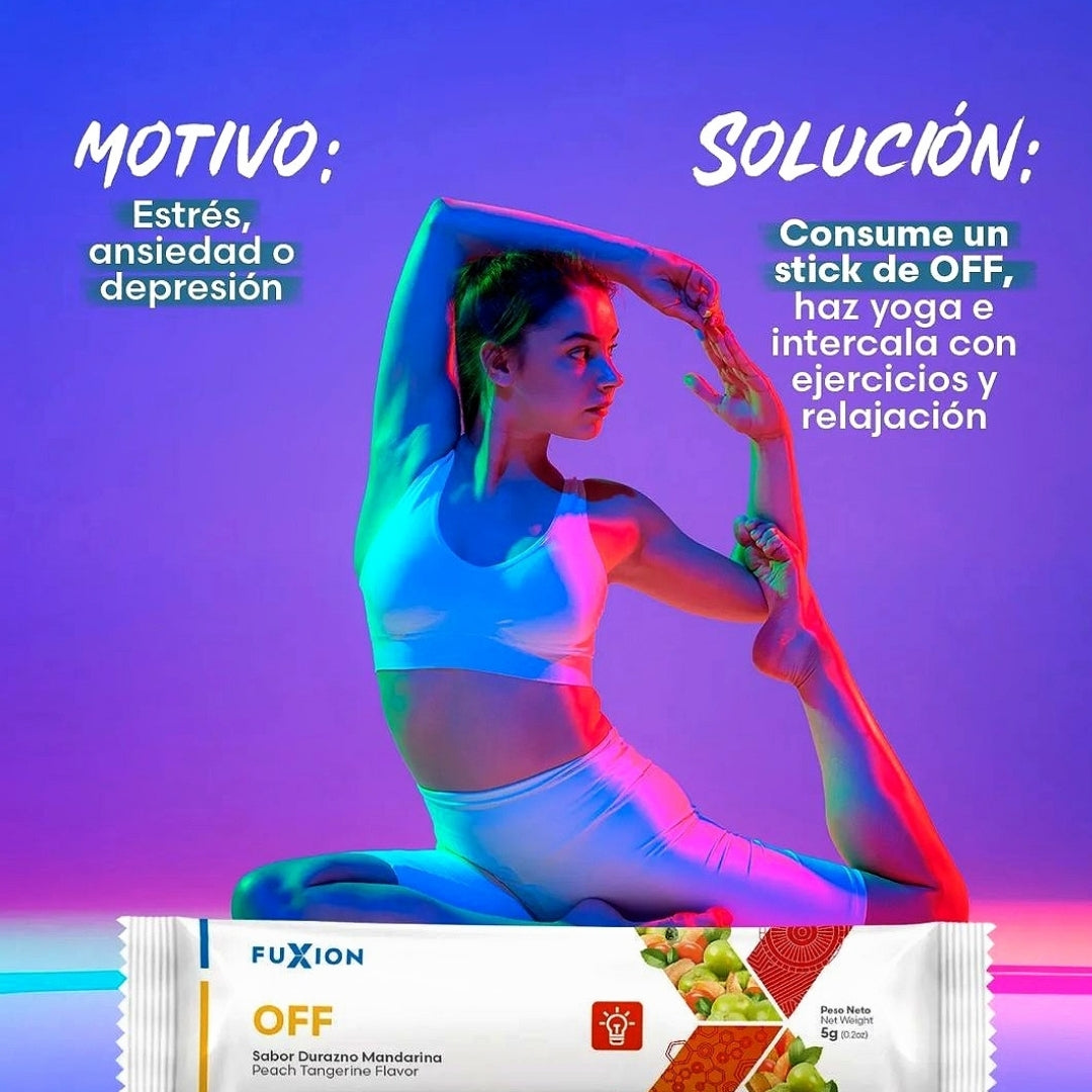 Off Fuxion Relajación y Calma Mental, Reduce Estrés, Duerme Mejor - 7 Sobres