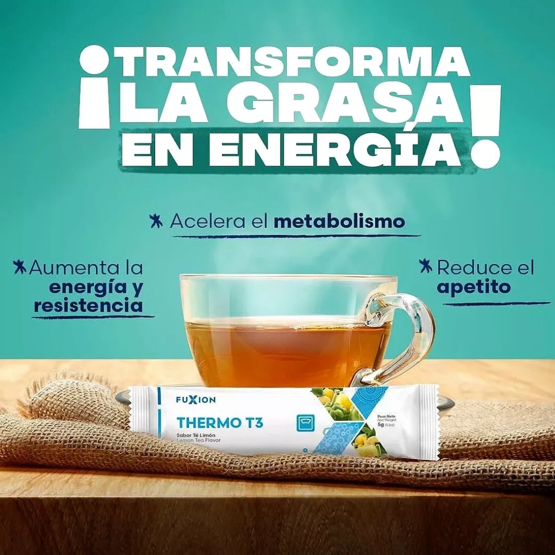 Termo T3 Fuxion Quemador De Grasa Y Control De Peso - 7 Sobres