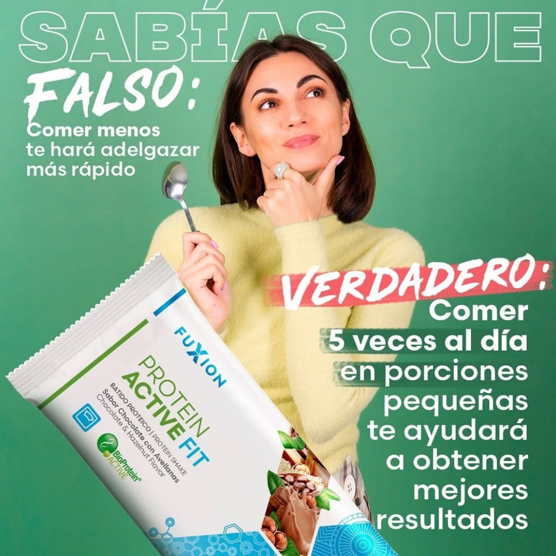 Proteína Activa Fit Fuxion Control de Peso y Saciedad con Proteína Vegetal Sabor Chocolate - 14 Sobres
