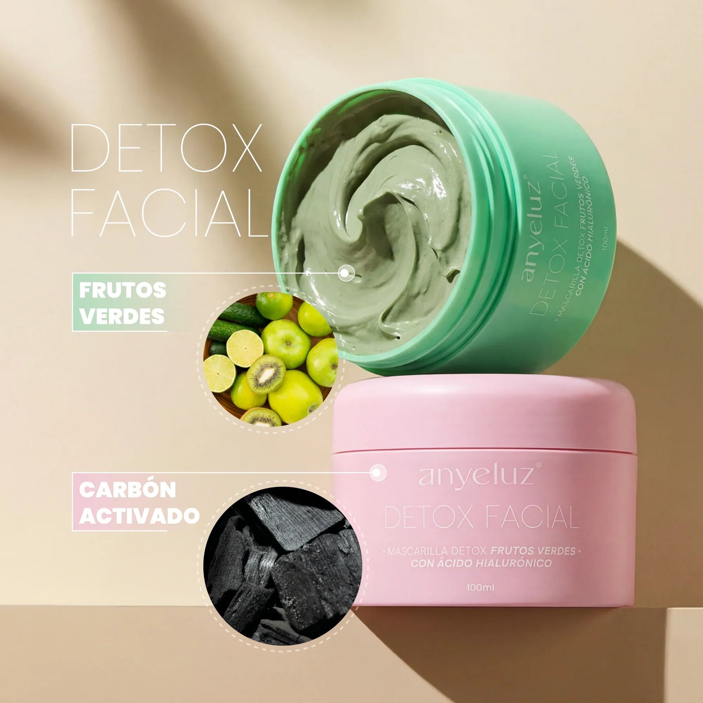 Mascarilla Detox Yoga Facial, Carbón Activado - Anyeluz
