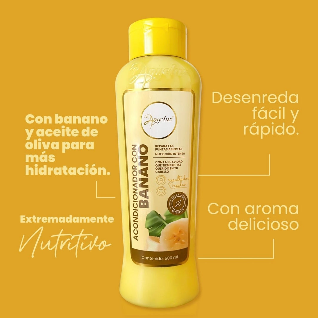 Acondicionador Con Banano Hidrata y Suaviza El Cabello Frágil - Anyeluz