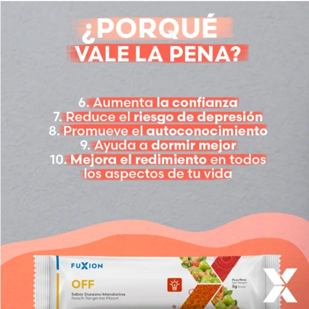 Off Fuxion Relajación y Calma Mental, Reduce Estrés, Duerme Mejor - 7 Sobres