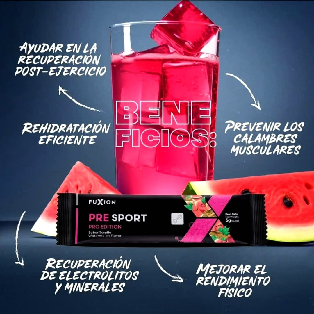 Pre Sport Fuxion Pre Entreno, Aumenta Energía Y Rendimiento Físico - 28 Sobres