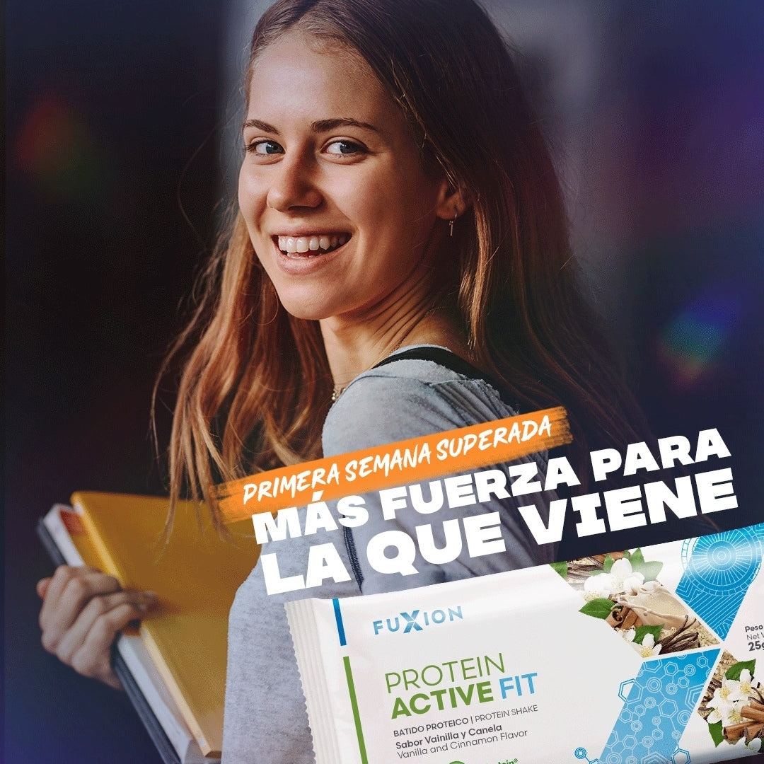 Proteína Activa Fit Fuxion Control de Peso y Saciedad con Proteína Vegetal Sabor Vainilla - 14 Sobres