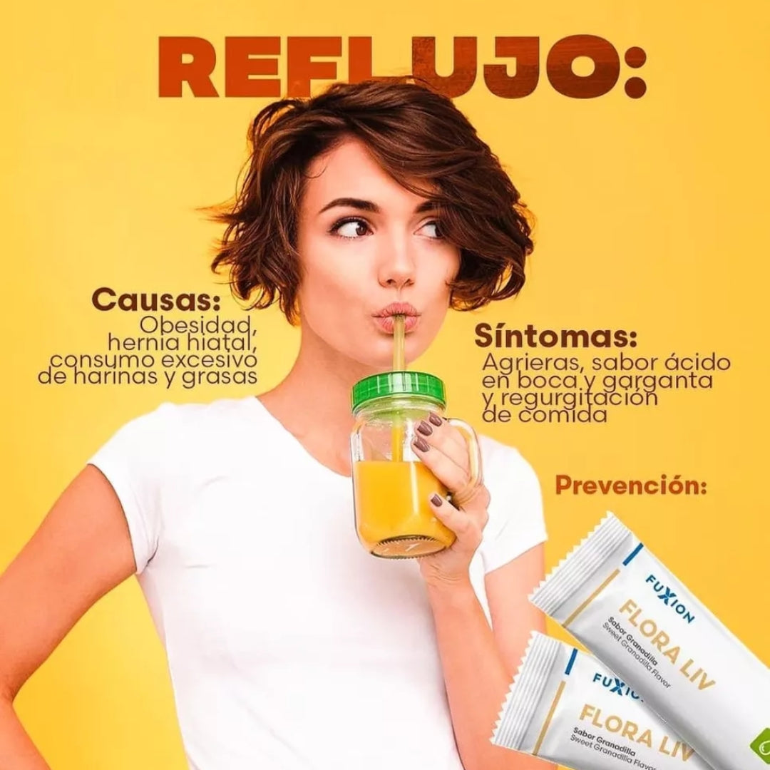 Flora Liv Fuxion Probióticos y Fibra Prebiótica para la Salud Digestiva - 7 Sobres