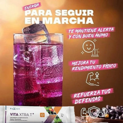 Vita Xtra T+ Fuxion Energizante Natural Con Vitaminas - 7 Sobres