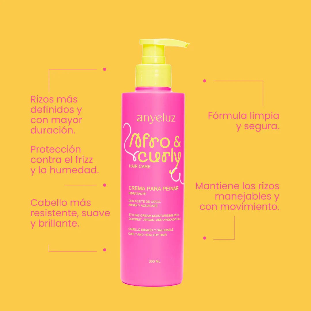 Crema Para Peinar Hidratante Para Rizos Afro & Curly - Anyeluz