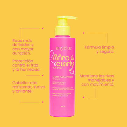 Crema Para Peinar Hidratante Para Rizos Afro & Curly - Anyeluz