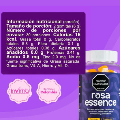 Gomas Masticables Con Probióticos Rosa Essence Para El Equilibrio Y Confianza Íntima - Rosa Latina