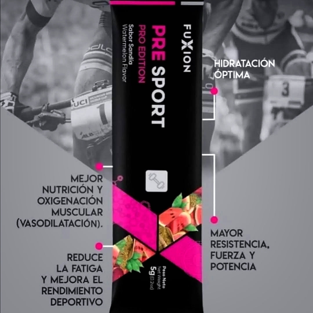 Pre Sport Fuxion Pre Entreno, Aumenta Energía Y Rendimiento Físico - 28 Sobres