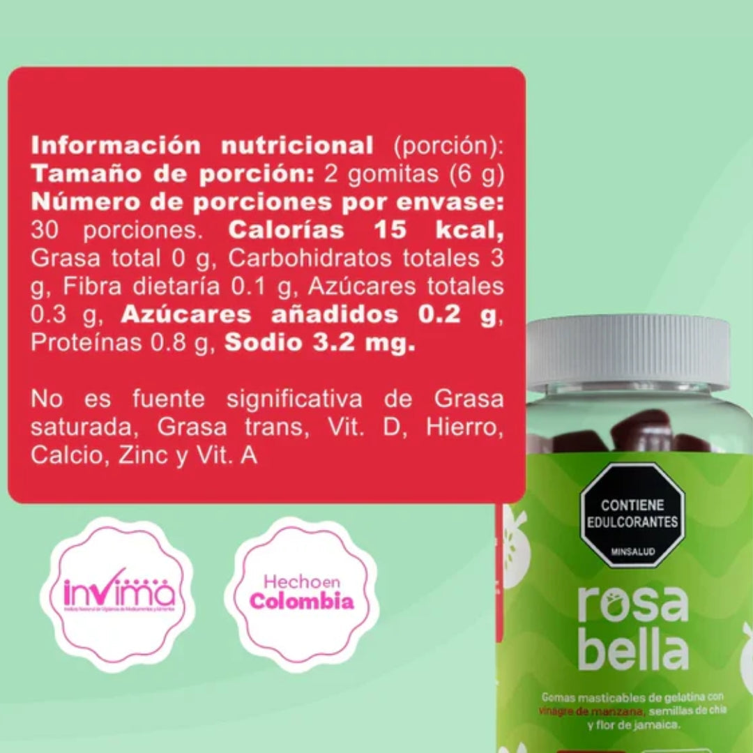 Gomas Masticables Con Vinagre De Manzana Rosa Bella - Rosa Latina