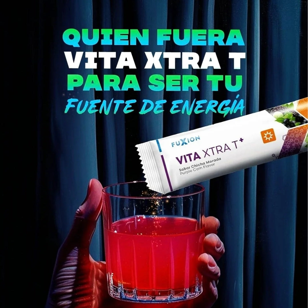 Vita Xtra T+ Fuxion Energizante Natural Con Vitaminas - 28 Sobres