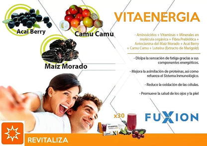 Vitaenergía Fuxion Vitaminas, Minerales,  Antioxidantes, Aminoácidos - 30 Sobres