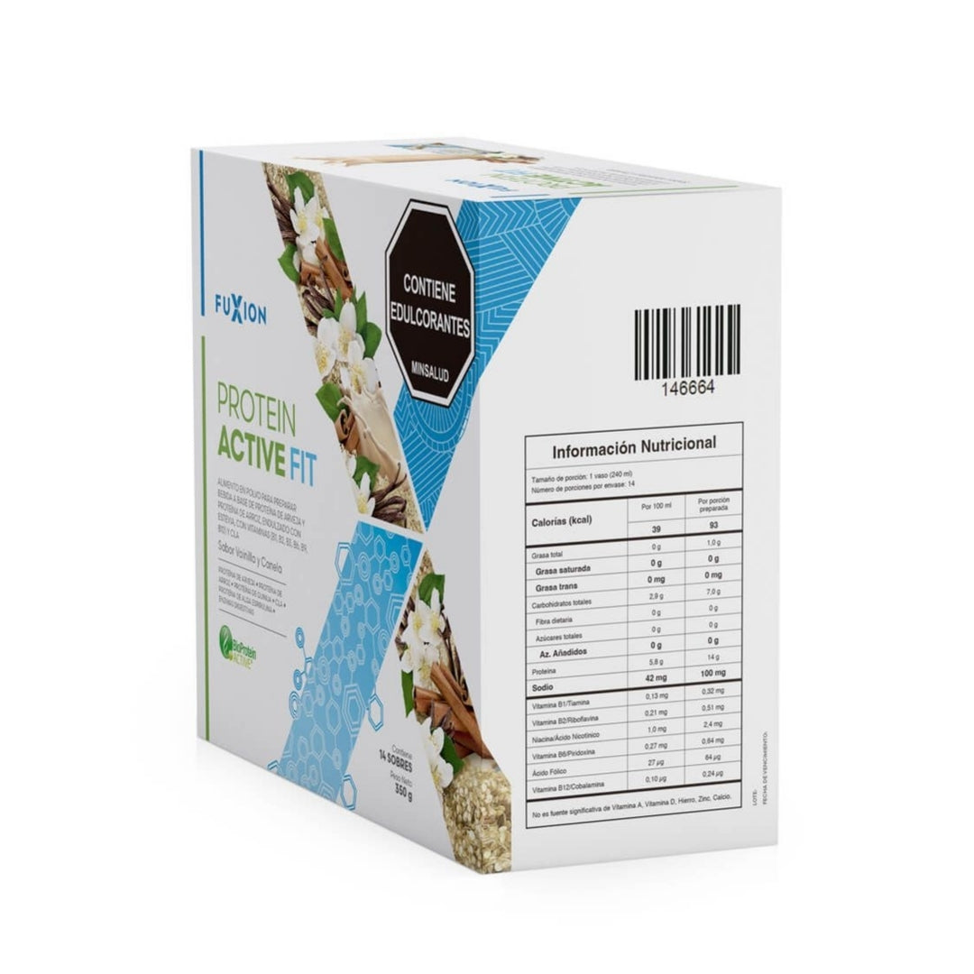 Proteína Activa Fit Fuxion Control de Peso y Saciedad con Proteína Vegetal Sabor Vainilla - 14 Sobres