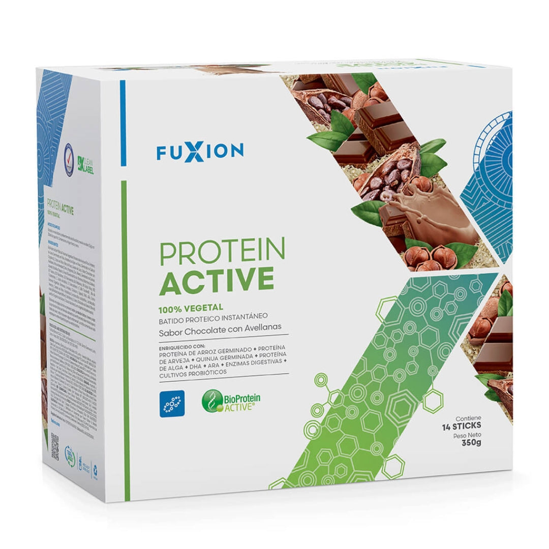 Proteína Activa Vegetal Fuxion Nutrición Completa y Alta Absorción Sabor Chocolate - 14 Sobres