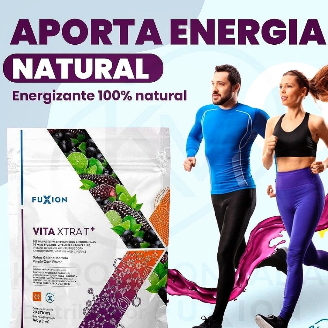Vita Xtra T+ Fuxion Energizante Natural Con Vitaminas - 7 Sobres