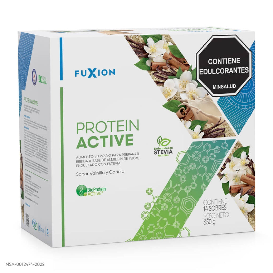 Proteína Activa Vegetal Fuxion Nutrición Completa y Alta Absorción Sabor Vainilla y Canela - 14 Sobres