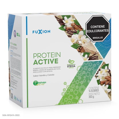 Proteína Activa Vegetal Fuxion Nutrición Completa y Alta Absorción Sabor Vainilla y Canela - 14 Sobres