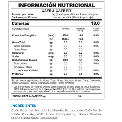 Café Fit Fuxion Control de Peso, Energía y Bienestar - 28 Sobres