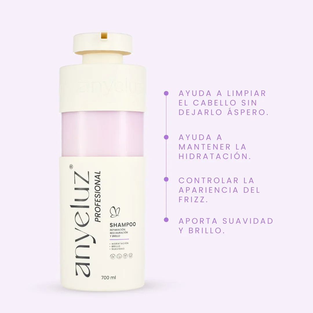 Shampoo Reparación, Restauración y Brillo Linea Profesional - Anyeluz